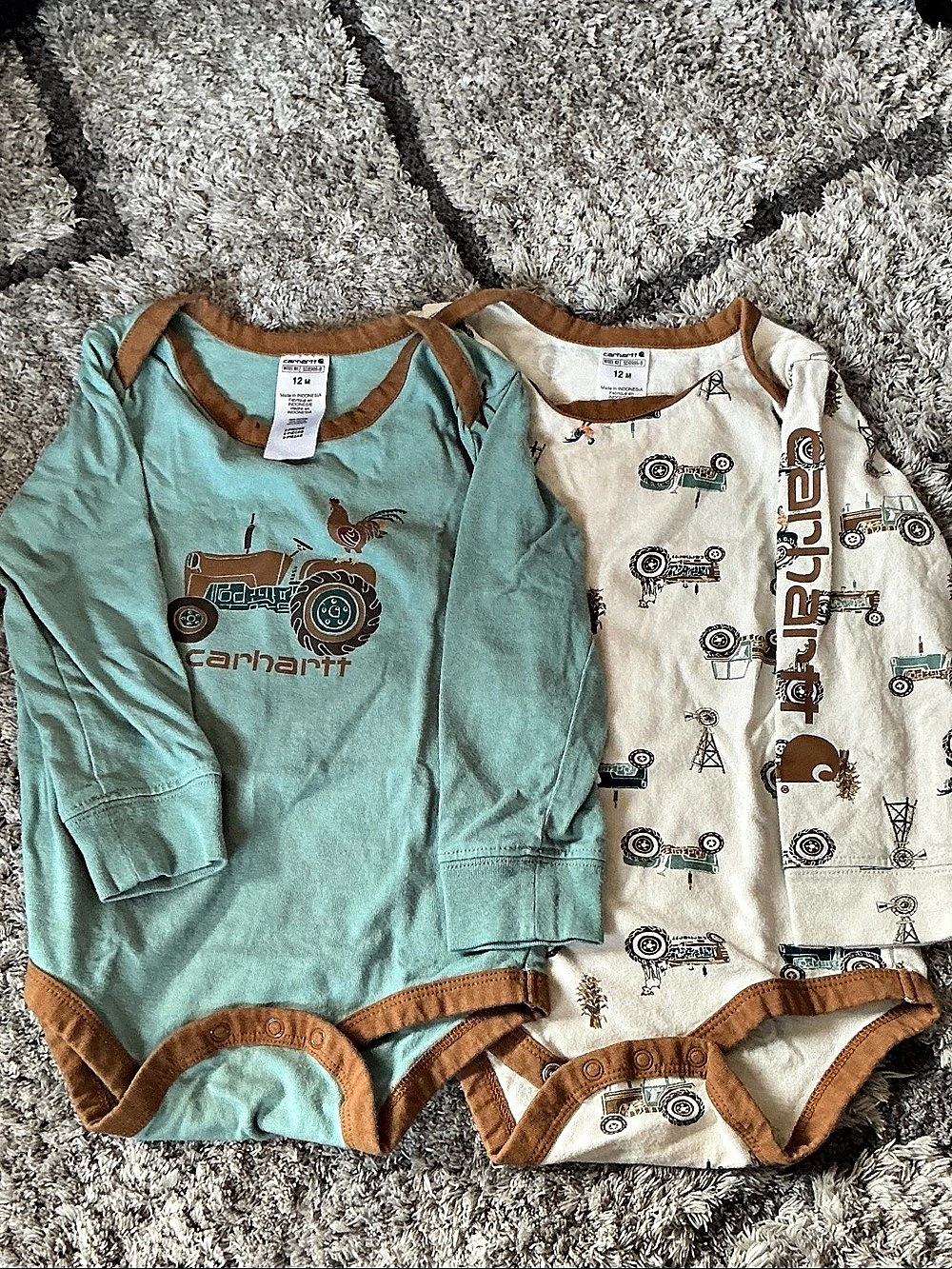 Carhartt Long-Sleeve Tractor Bodysuit Set Baby 12M